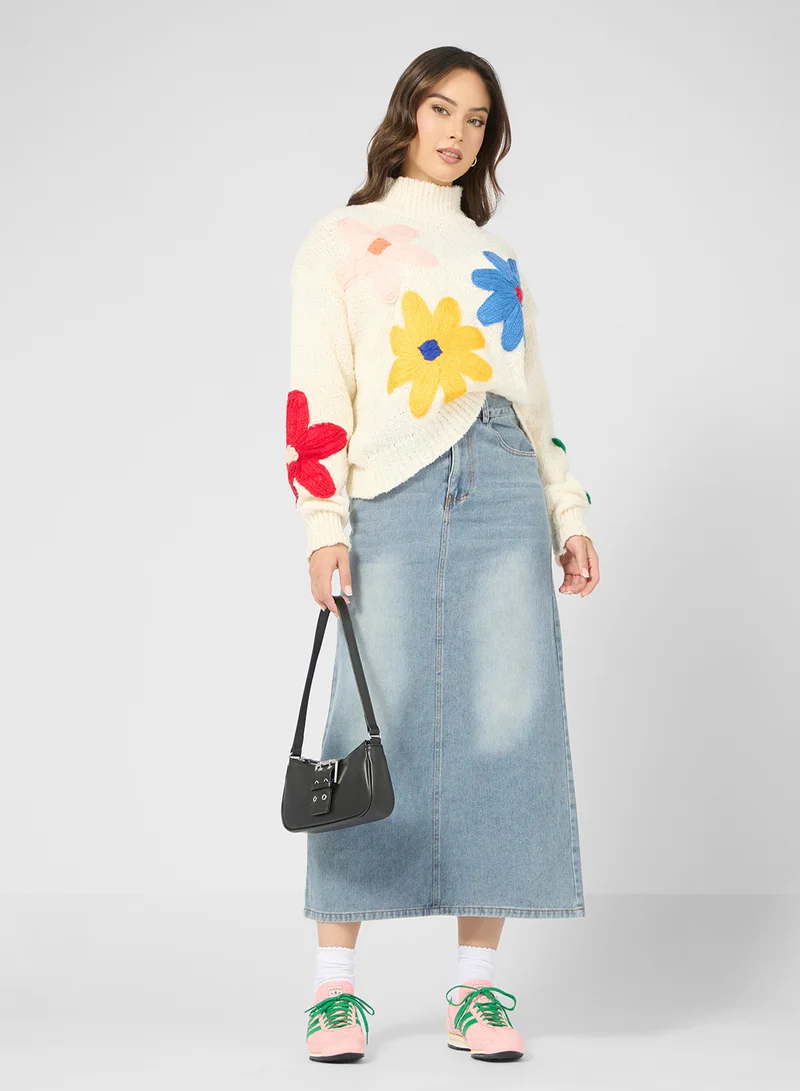 Ginger Denim Midi Skirt
