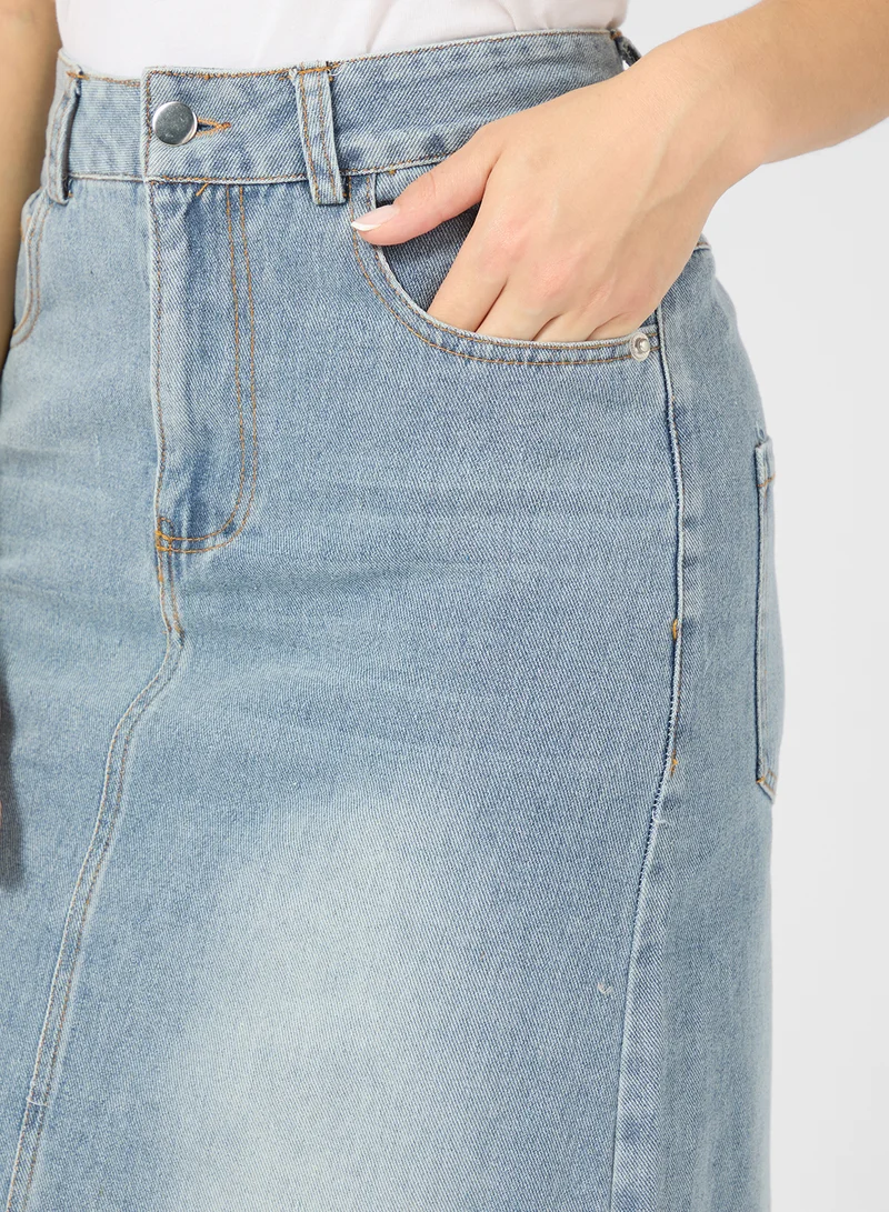 Ginger Denim Midi Skirt