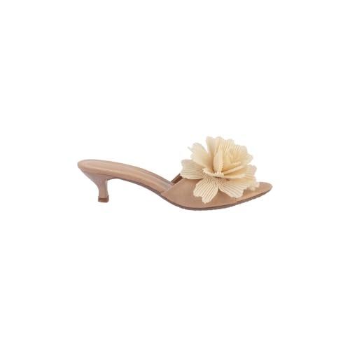 Mochi Women Beige Kitten Heel Fashion Sandal UK/4 EU/37 (40-241) - Image 4