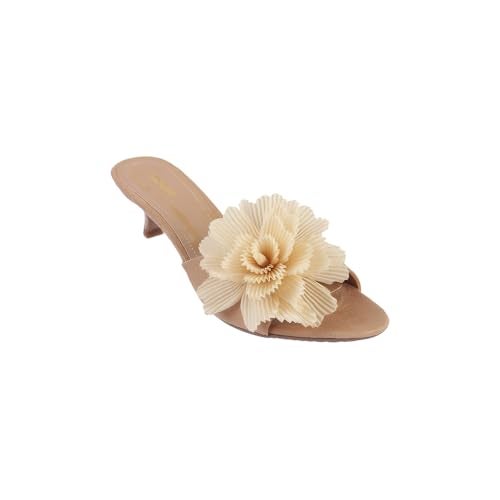 Mochi Women Beige Kitten Heel Fashion Sandal UK/4 EU/37 (40-241) - Image 3
