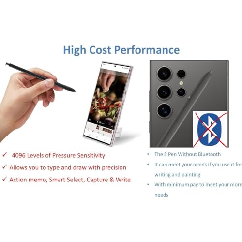 Qenw Galaxy S24 Ultra S Pen Replacement (Without-Bluetooth) for Samsung Galaxy S24 Ultra 5G, Touch Stylus Pen (Dark Gray*2) - Image 2