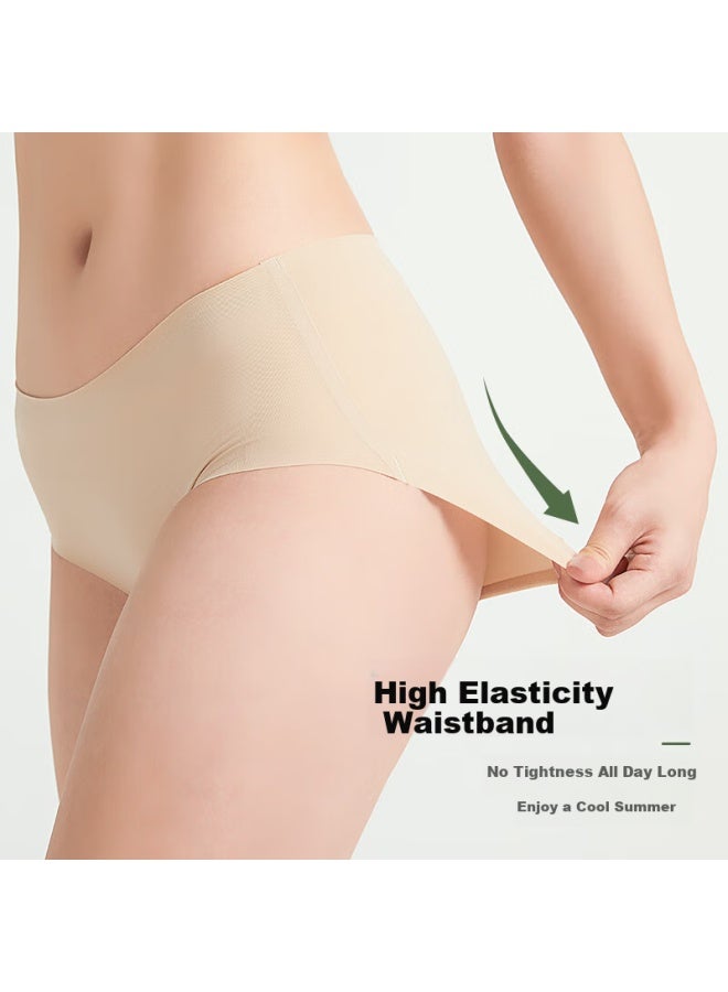 Kefei Ice Silk Women's Underwear 7a Antibacterial Crotch Seamless Breathable Mid-rise Triangle Panties - Image 3