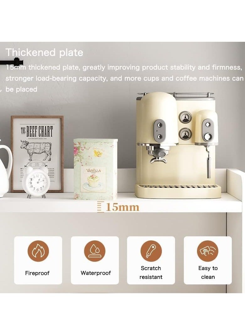 إيه جي دي خزانة ركن القهوة، خزانة تخزين جانبية حديثة بوفيه عصري مع أدراج تخزين، كونسول لغرفة المعيشة او المكتب بلون ابيض - Image 2