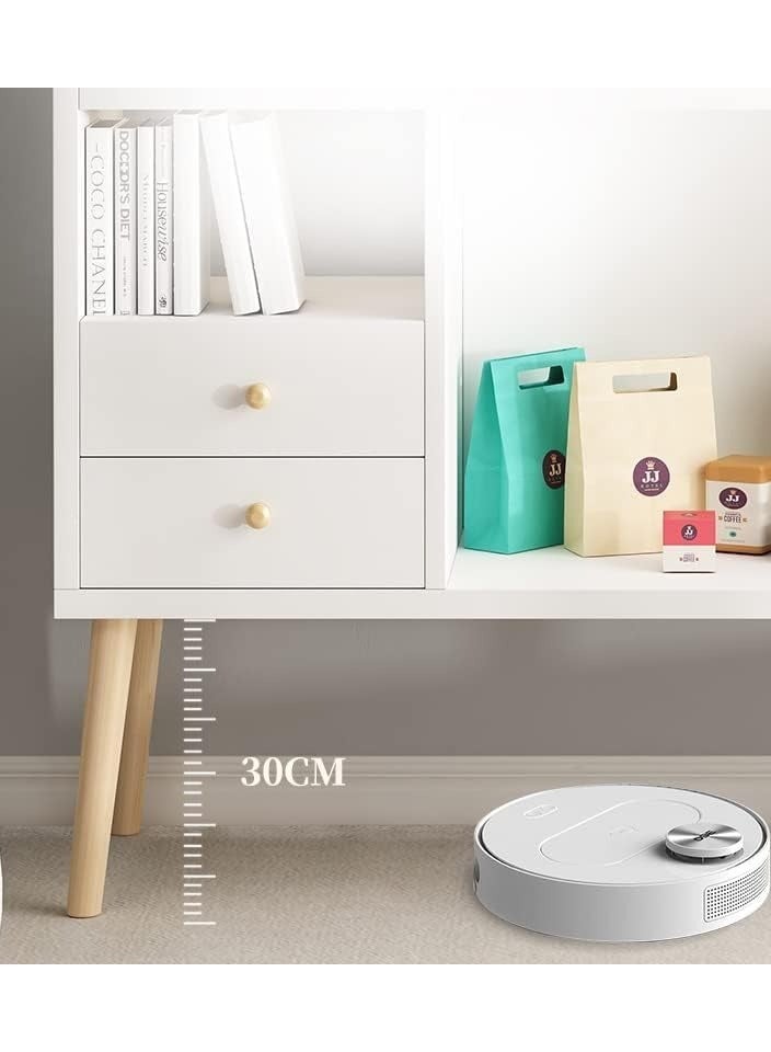 إيه جي دي خزانة ركن القهوة، خزانة تخزين جانبية حديثة بوفيه عصري مع أدراج تخزين، كونسول لغرفة المعيشة او المكتب بلون ابيض - Image 4