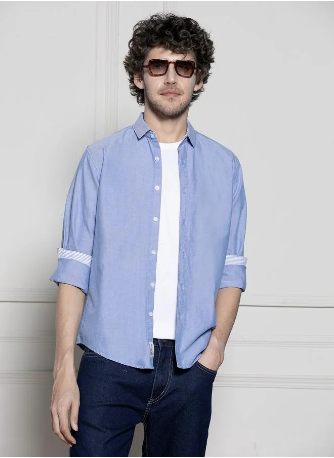 Dennis Lingo Solid Slim Collar Casual Shirt by Styli
