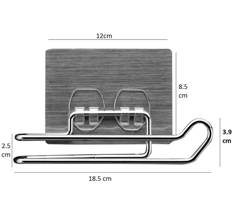 ZIZLY Stainless Steel Self Adhesive Toilet Paper Holder Tissue Paper Roll Holder Bathroom Rack for Kitchen Towel Holder - Image 3
