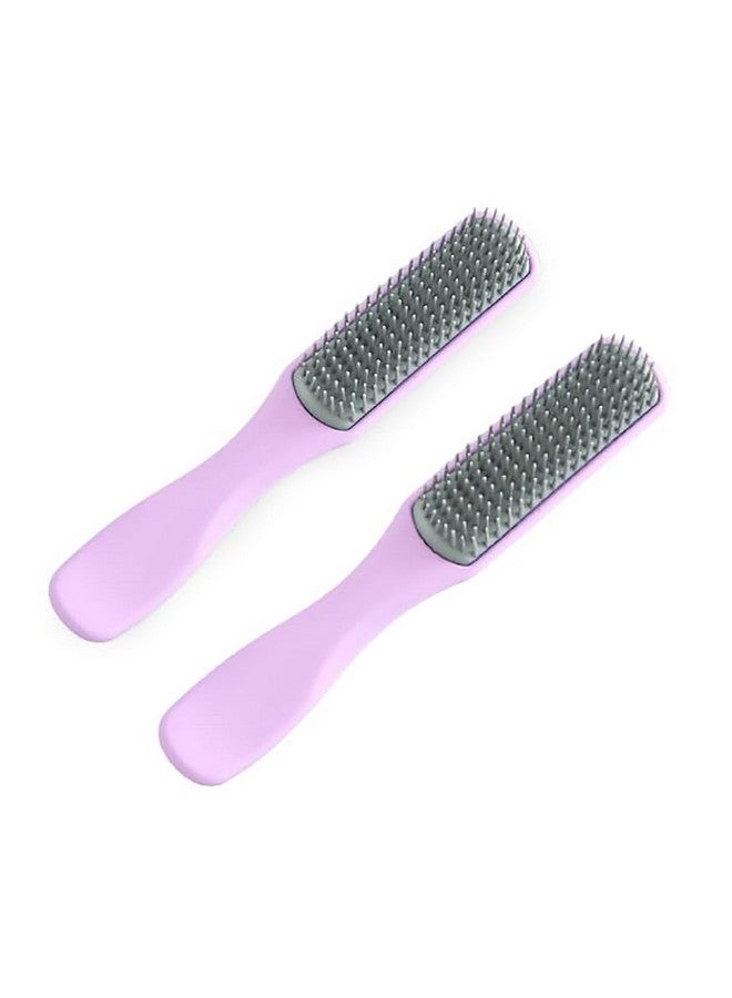Hearts Hair Brush | Flexible Bristles Brush | Hair Brush With Paddle | Straightens & Detangles Hair Brush | Suitable For All Hair Types | 2 Piece | C19-Prup-S | Small | Purple - Image 1