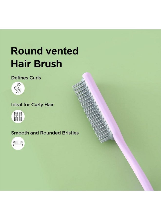 Hearts Hair Brush | Flexible Bristles Brush | Hair Brush With Paddle | Straightens & Detangles Hair Brush | Suitable For All Hair Types | 2 Piece | C19-Prup-S | Small | Purple - Image 2