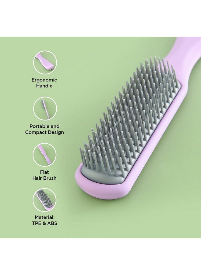 Hearts Hair Brush | Flexible Bristles Brush | Hair Brush With Paddle | Straightens & Detangles Hair Brush | Suitable For All Hair Types | 2 Piece | C19-Prup-S | Small | Purple - Image 3