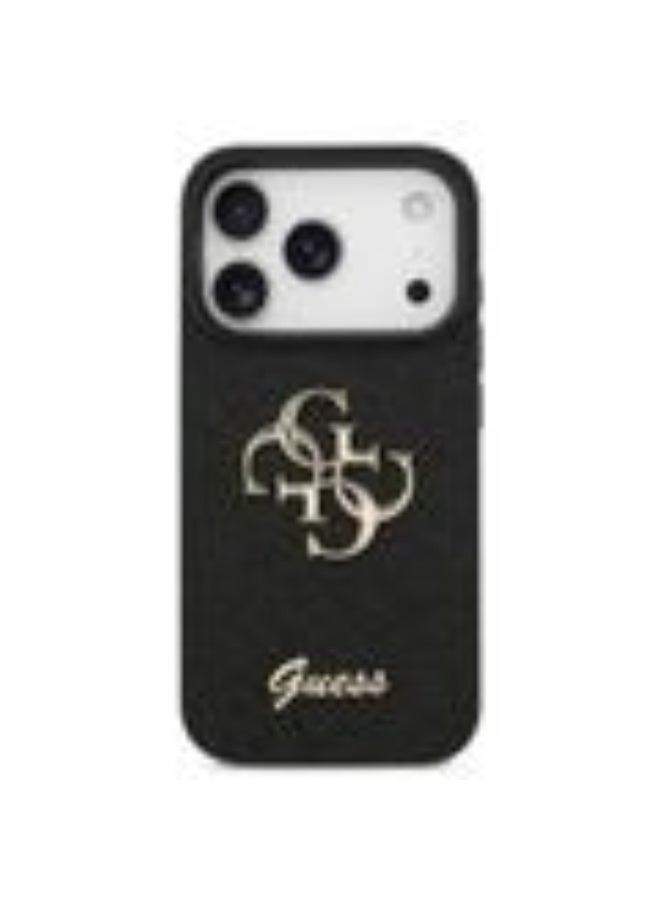 iPhone 17 Pro Max PU Glitter Case With Big 4G Metal Logo / Ultra Slim / lightweight design / Easy Installation - Black