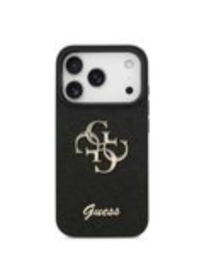 GUESS iPhone 17 Pro Max PU Glitter Case With Big 4G Metal Logo / Ultra Slim / lightweight design / Easy Installation - Black