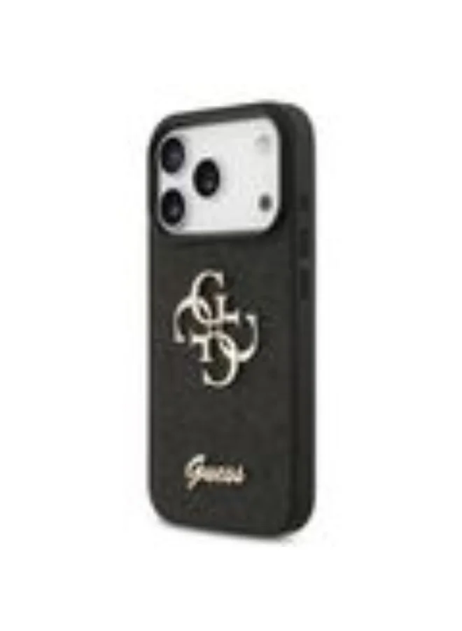 GUESS iPhone 17 Pro Max PU Glitter Case With Big 4G Metal Logo / Ultra Slim / lightweight design / Easy Installation - Black