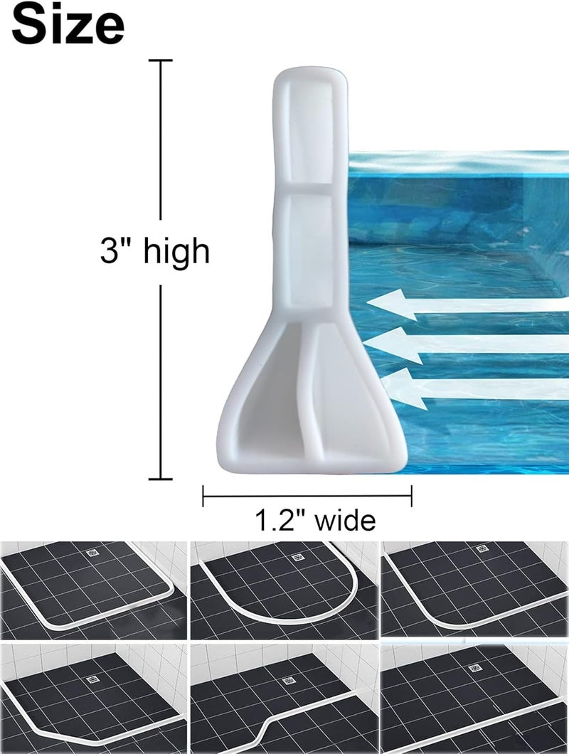 Ynotus 3" High Collapsible Shower Threshold Water Dam 59in Shower Water Splash Guard Shower Barrier Water Stopper To Keep Water In Shower Dry And Wet Bathroom - Image 2