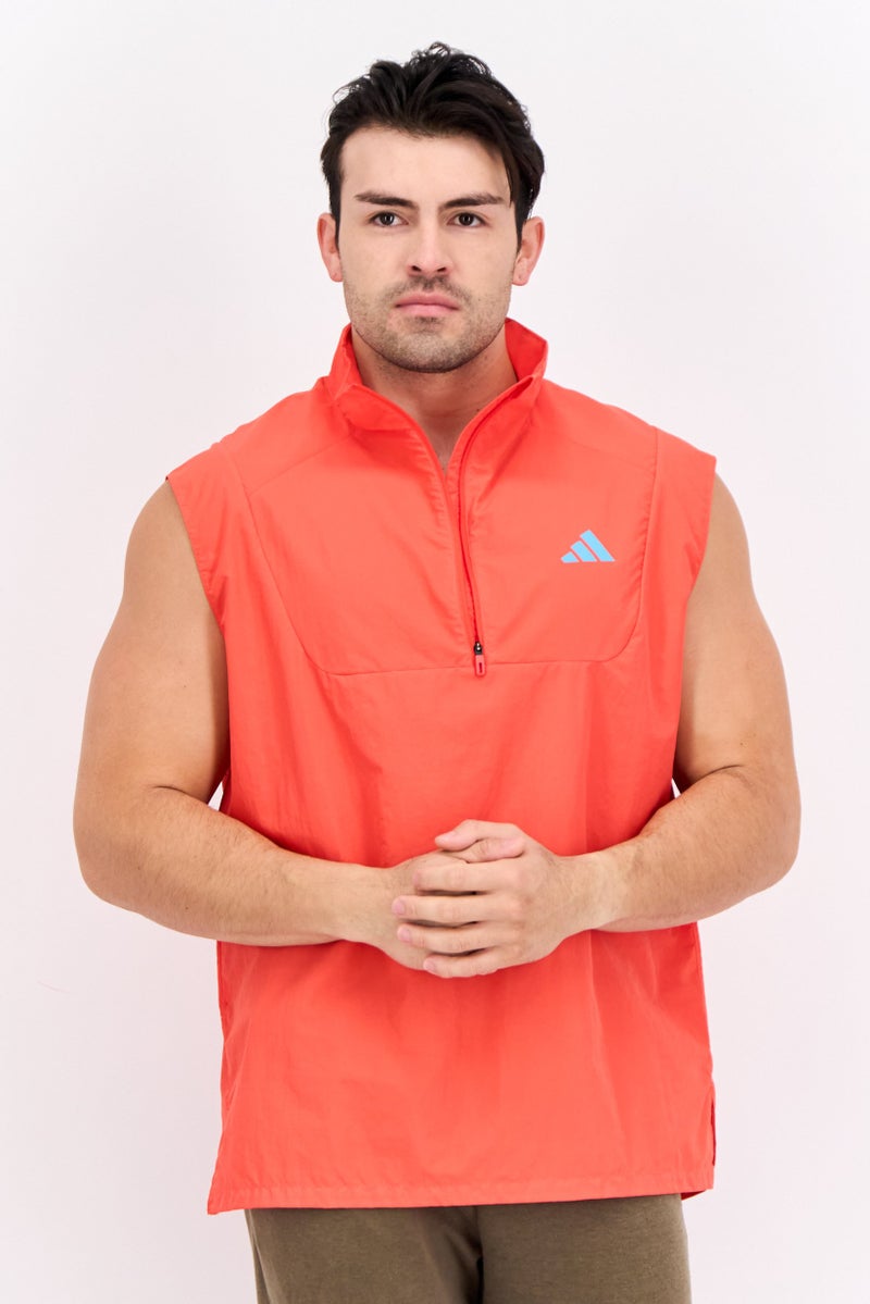 Adidas Men Sportswear Fit Sleeveless Running Vest, Bright Red  - Image 1