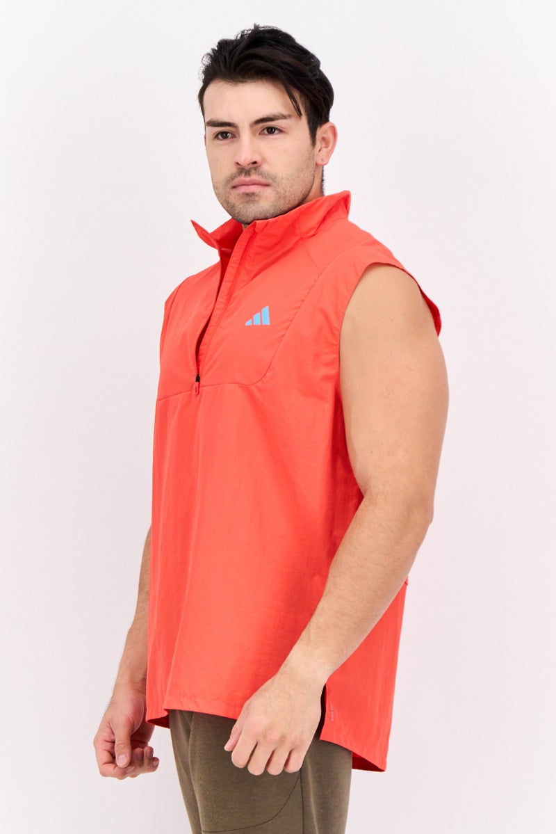 Adidas Men Sportswear Fit Sleeveless Running Vest, Bright Red  - Image 3