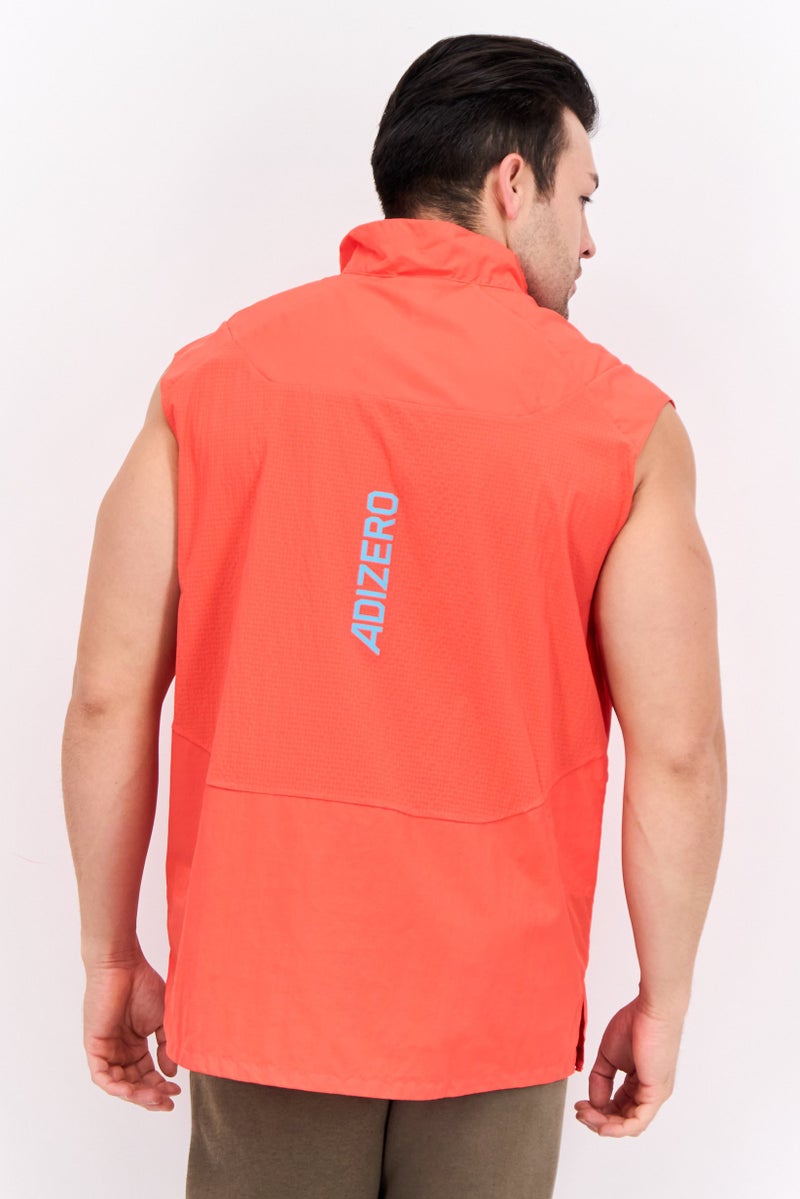 Adidas Men Sportswear Fit Sleeveless Running Vest, Bright Red  - Image 2