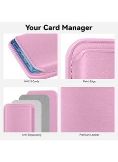 Theodor Magsafe Wallet Compatible with iPhone 16 & iPhone 15 Pro Max – Mag Safe Secure Credit Card Holder – Vegan Leather. Magnetic Card Wallet Holder - iPhone 16,15,14,13,12 Compatible- Pink  - Image 2