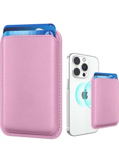 Theodor Magsafe Wallet Compatible with iPhone 16 & iPhone 15 Pro Max – Mag Safe Secure Credit Card Holder – Vegan Leather. Magnetic Card Wallet Holder - iPhone 16,15,14,13,12 Compatible- Pink  - Image 1
