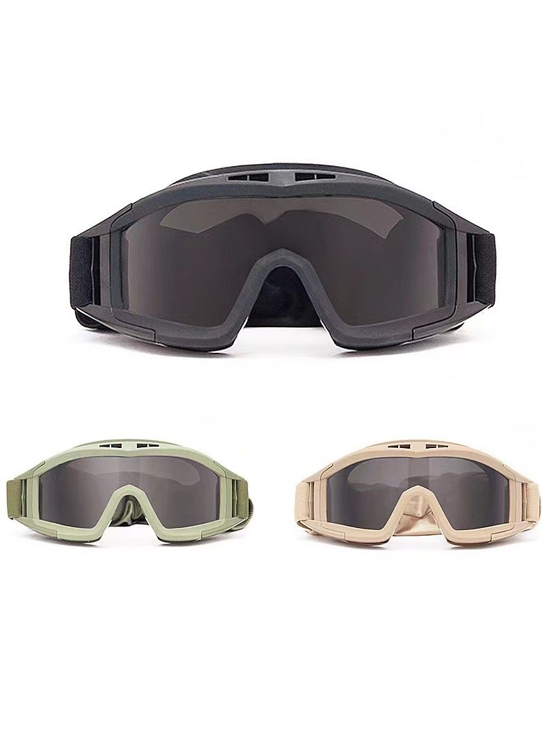 Generic Three-color tactical goggles/outdoor/Shock-absorbing/UV-resistant/nine-layer membrane filtration technology  - Image 1