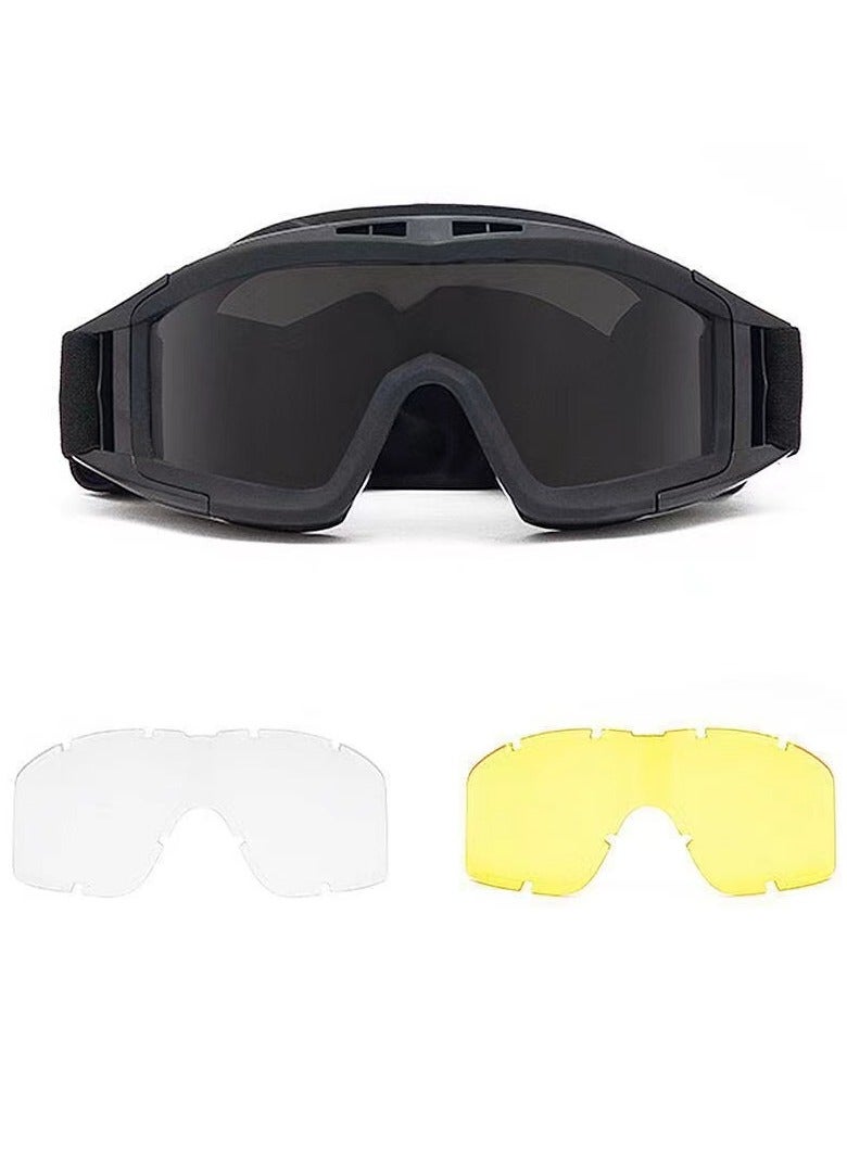 Generic Three-color tactical goggles/outdoor/Shock-absorbing/UV-resistant/nine-layer membrane filtration technology  - Image 2