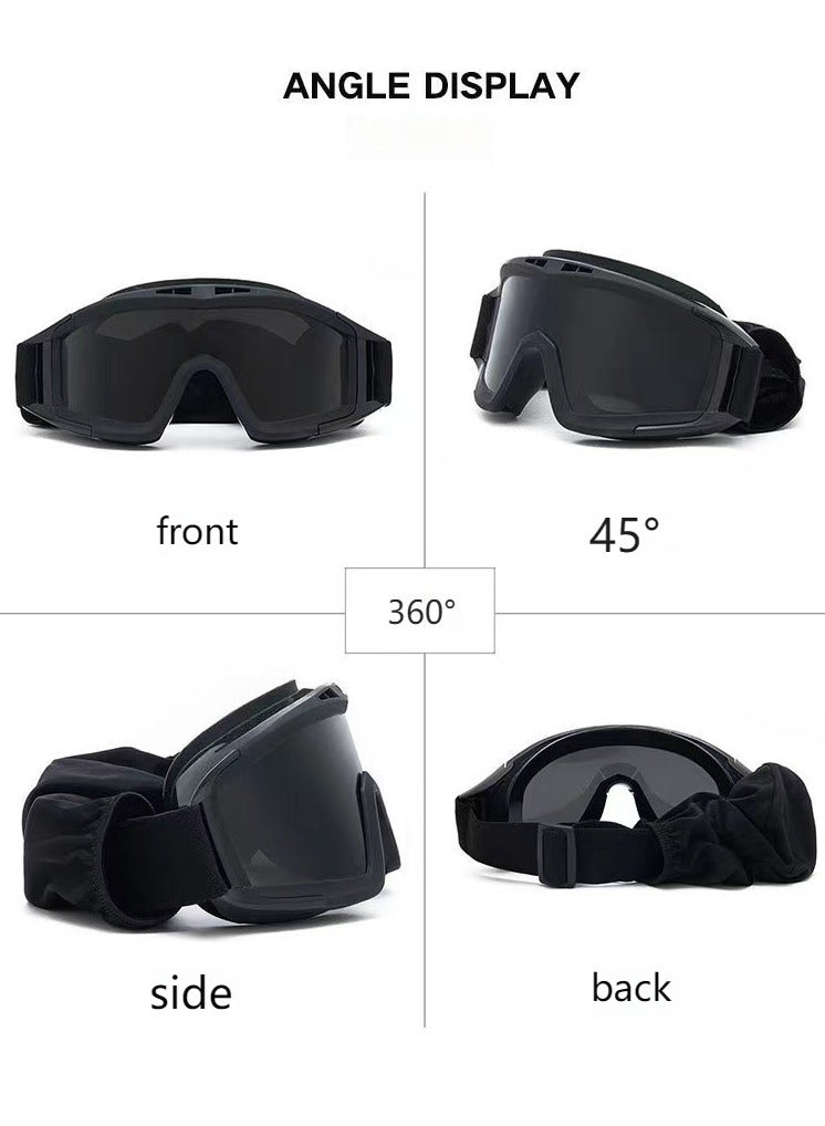 Generic Three-color tactical goggles/outdoor/Shock-absorbing/UV-resistant/nine-layer membrane filtration technology  - Image 3