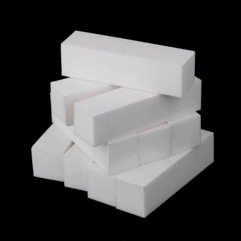 10Pcs White Buffer Block Acrylic Nail Art Care Tips Sanding Files Tool - Image 2