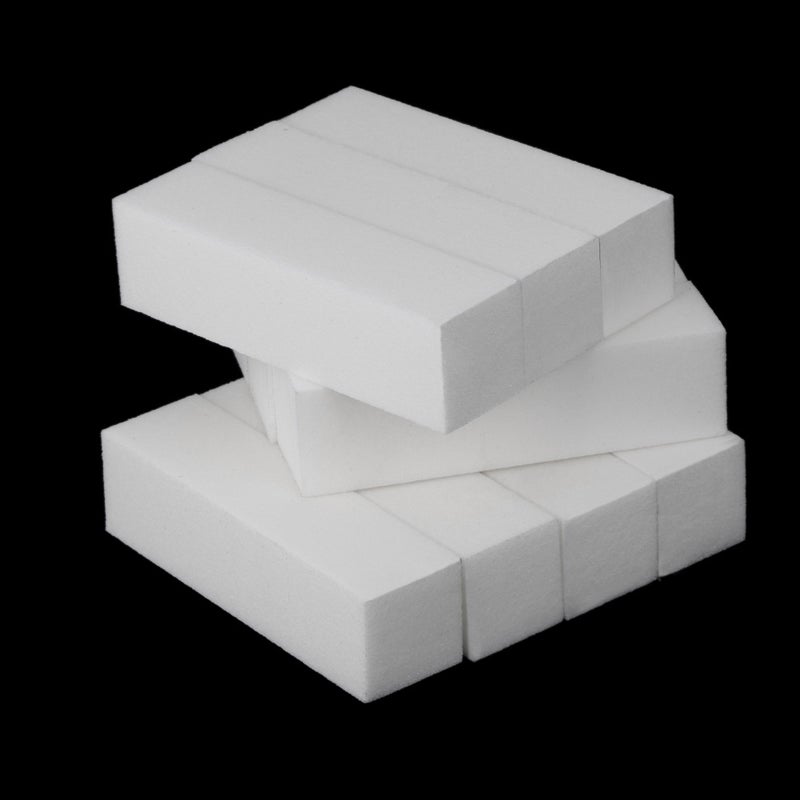 10Pcs White Buffer Block Acrylic Nail Art Care Tips Sanding Files Tool - Image 1