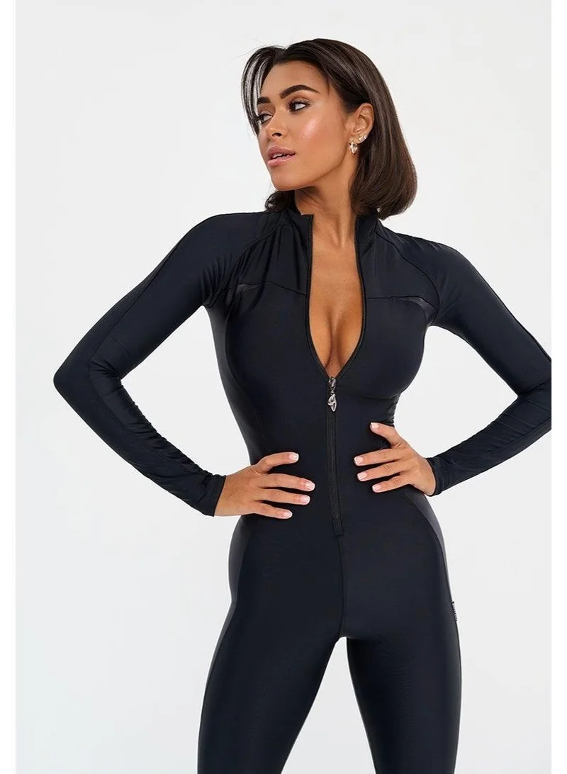 Bona Fide Elite Body Black Skin Elite Body Skin Long Sleeve Gym Jumpsuit for Women | Best Price UAE
