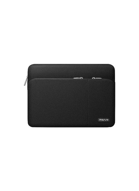 360 Protective Laptop Sleeve Bag Compatible with MacBook Air 13 M2 M1 2023-2018 / Pro 13 M2 M1 2023-2016, Surface Pro 8/7/6/X/5/4/3, 12.9 iPad Pro with 2 Front Separate Pockets, Black