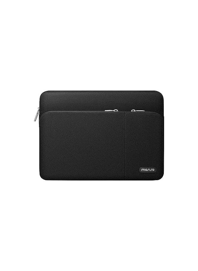 Mosiso - 360 Protective Laptop Sleeve Bag Compatible with MacBook Air 13 M2 M1 2023-2018 / Pro 13 M2 M1 2023-2016, Surface Pro 8/7/6/X/5/4/3, 12.9 iPad Pro with 2 Front Separate Pockets, Black - Image 1