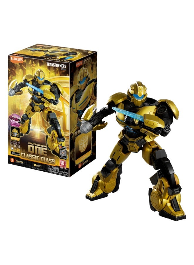 Blokees Transformers ONE Classic Class B-127 Action Figure Model Kit | Buildable Robot Toy with Glowing Eyes & Accessories | STEM Construction Set for Kids & Adults | Collectible Display Model (96 Pieces) - Image 1