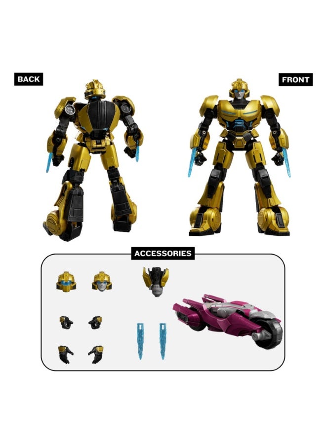 Blokees Transformers ONE Classic Class B-127 Action Figure Model Kit | Buildable Robot Toy with Glowing Eyes & Accessories | STEM Construction Set for Kids & Adults | Collectible Display Model (96 Pieces) - Image 5