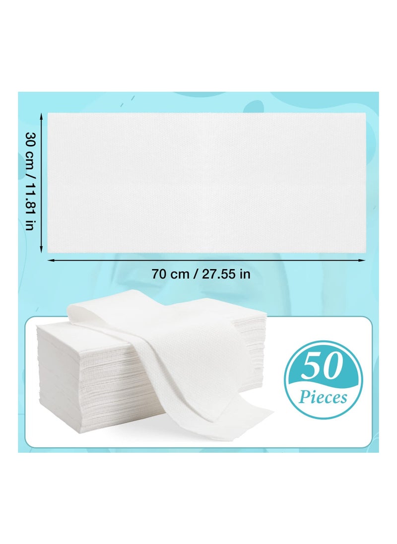 NIBEMINENT - 50 Pack Disposable Hair Towels, Non-Woven Care Towel Set, Drying Salon Bulk Travel Biodegradable Foot Bath Towels for & Spa - Image 1