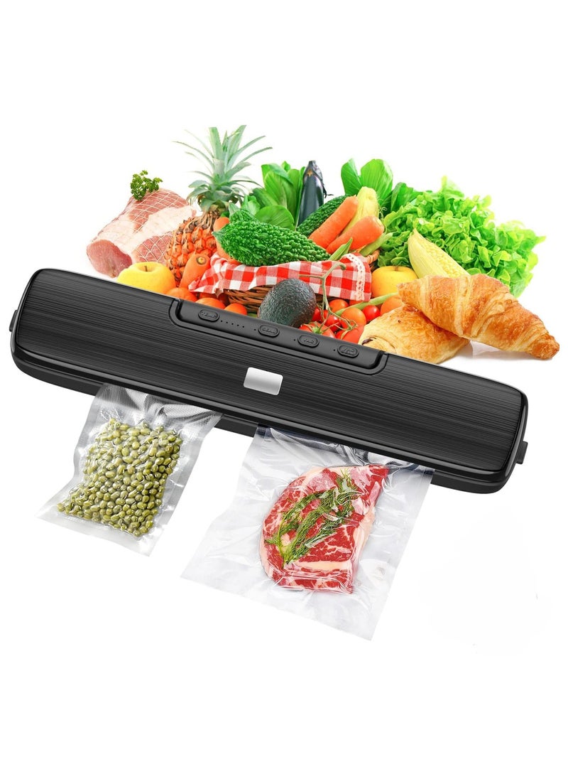 ZLH HITY Vacuum Sealer Machine - Food Vacuum Sealer Automatic Air Sealing System for Food Storage Dry and Moist Food Modes Compact Design 12.6 Inch with 15Pcs Seal Bags Starter Kit (Black)  - Image 1