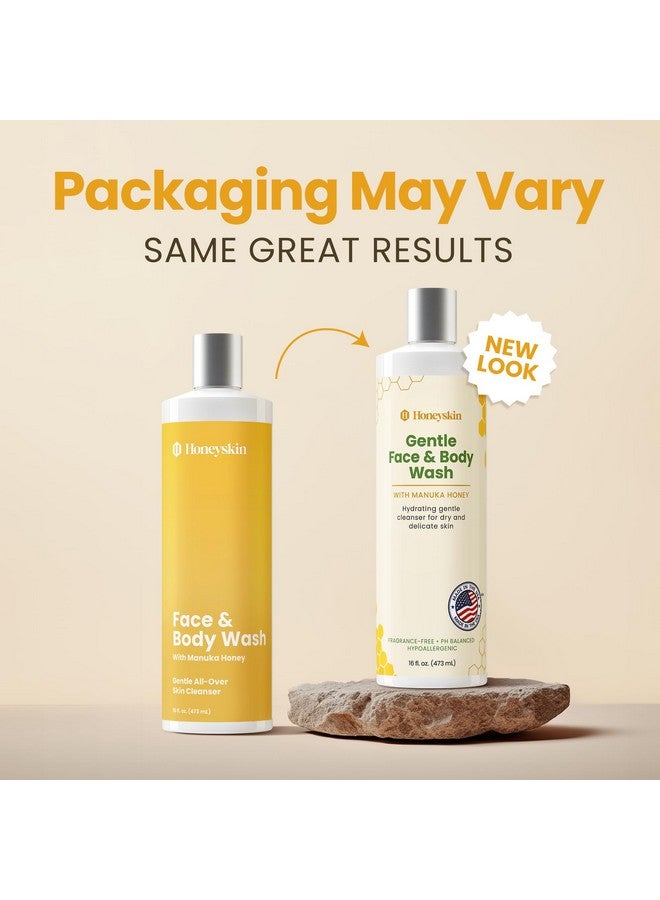 Honeyskin Face and Body Wash for Women and Men - Acne Body Wash Moisturizing for Sensitive Skin - Hydrating Facial Cleanser - Gentle Exfoliating Wash - with Manuka Honey (16oz) - Image 2