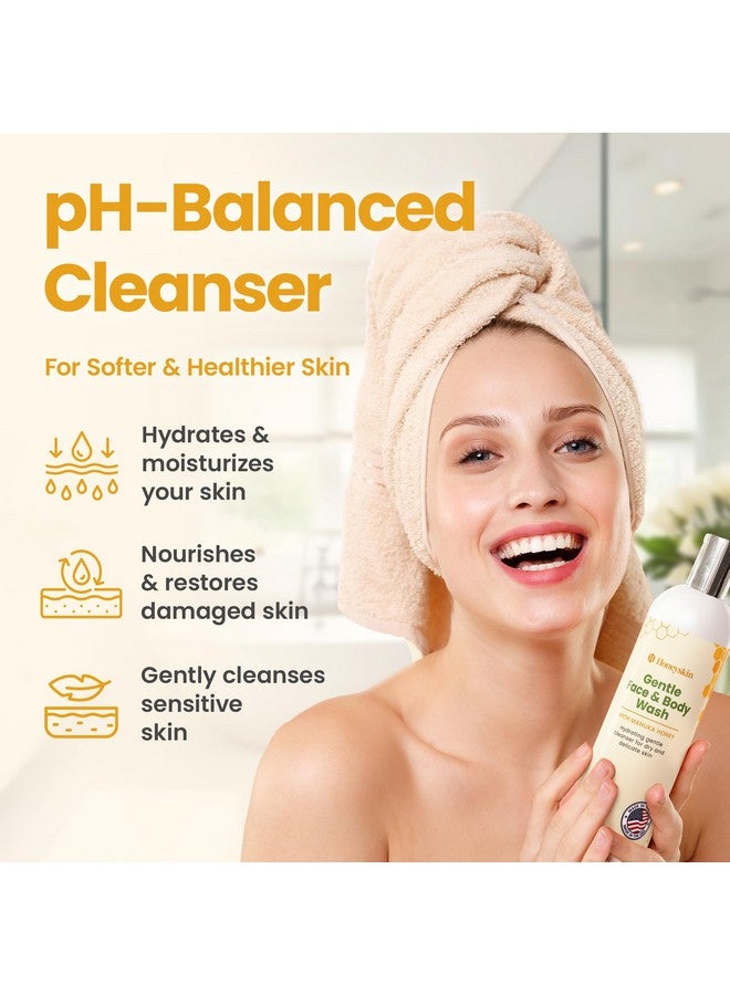 Honeyskin Face and Body Wash for Women and Men - Acne Body Wash Moisturizing for Sensitive Skin - Hydrating Facial Cleanser - Gentle Exfoliating Wash - with Manuka Honey (16oz) - Image 5