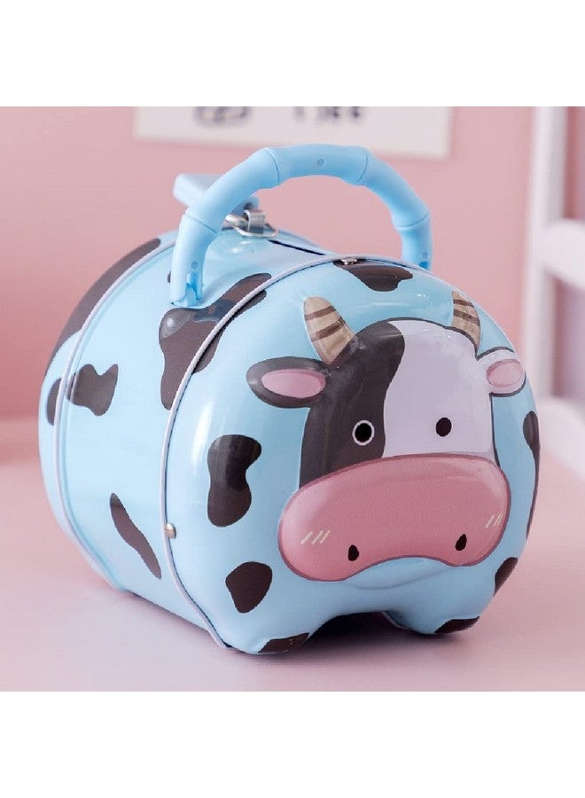 FunBlast Piggy Bank for Kids, Money Saving Tin Coin Bank with Lock and Key - Cow Print Piggy Bank, Coin Box - Image 2