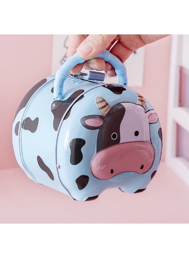 FunBlast Piggy Bank for Kids, Money Saving Tin Coin Bank with Lock and Key - Cow Print Piggy Bank, Coin Box - Image 3