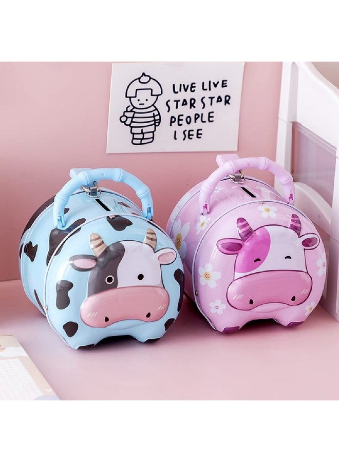 FunBlast Piggy Bank for Kids, Money Saving Tin Coin Bank with Lock and Key - Cow Print Piggy Bank, Coin Box - Image 5