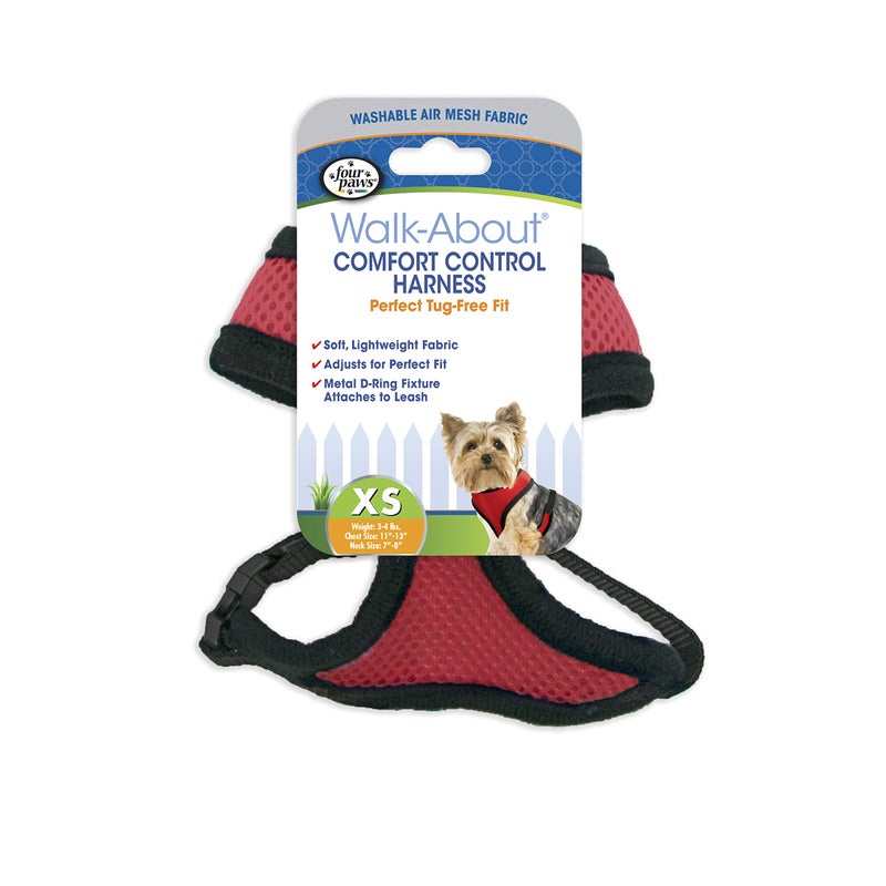 Four Paws Comfort Control Dog Harness Red Extra Small - Image 1