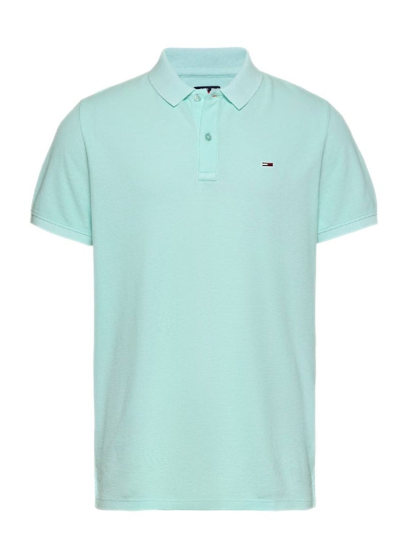 TOMMY JEANS Men's Slim Fit Polo Shirt - Cotton, Blue  - Image 2