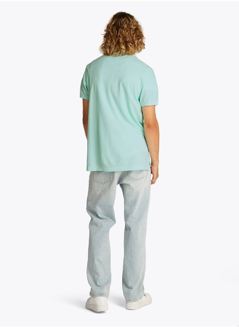 TOMMY JEANS Men's Slim Fit Polo Shirt - Cotton, Blue  - Image 4