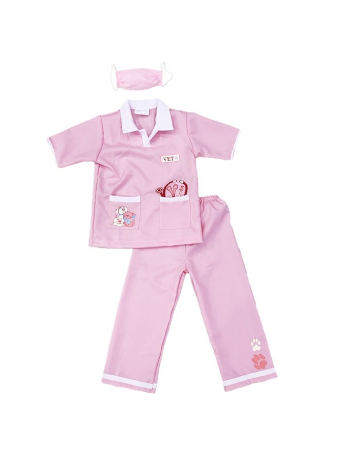 NIBEMINENT Children's Day veterinary performance costumes and children's doctor career experience game costumes - Image 1