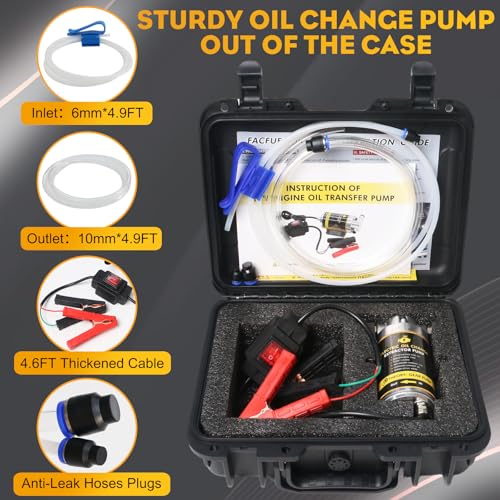 FACFUEL Electric Oil Extractor Pump, Engine Oil Change Pump 12/24V, Transmission Suction Pump with 100W Motor & Longer Hose, Oil Transfer Pump for Hydraulic, Differential, Gear, Lubricating Oil - Image 2
