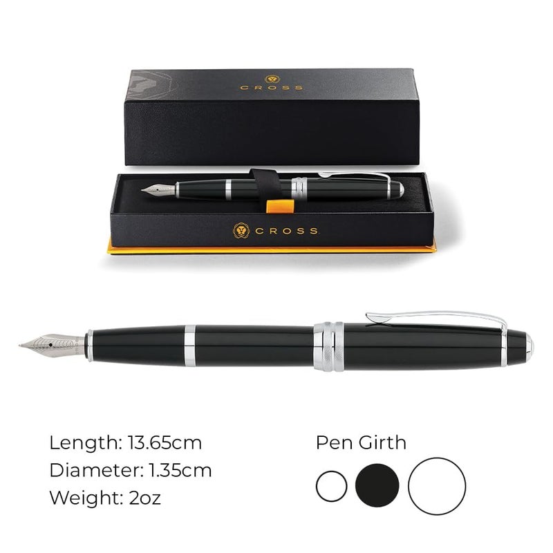 Cross Bailey Refillable Fountain Presented in a Premium Gift Box - Medium Point, Black Ink, Black - Image 3