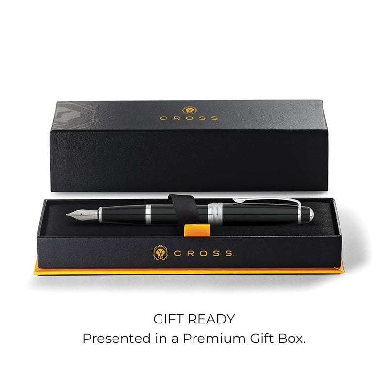 Cross Bailey Refillable Fountain Presented in a Premium Gift Box - Medium Point, Black Ink, Black - Image 2