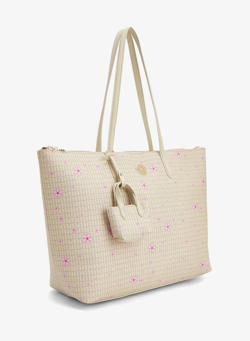 ميسي Floral Print School Tote Bag With Coin Pouch - 40x11.5x27.5 CM