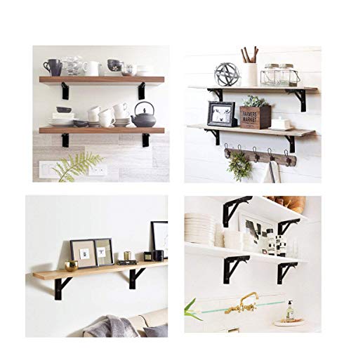 VinBee 2 Pcs Folding Shelf Brackets 8 inch Heavy Duty Metal Collapsible Shelf Bracket DIY Wall Mounted Foldable Shelf Bracket Hinge Wall Mounted Space Saving for Bench Table - Image 5