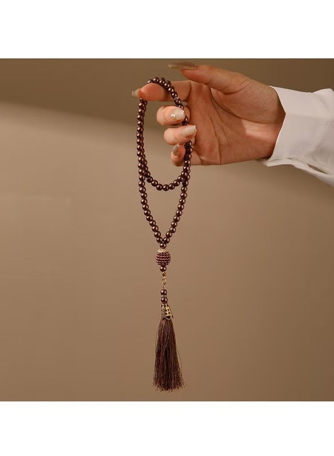 Happy D Muslim Prayer Beads, Tasbih 99 Beads Muslim Ramadan Gifts, Muslims Festival Beads Bracelet, Religious Jewelry for Ramadan, Eid, Hajj, Umrah, Wedding, Baby Shower - Image 1