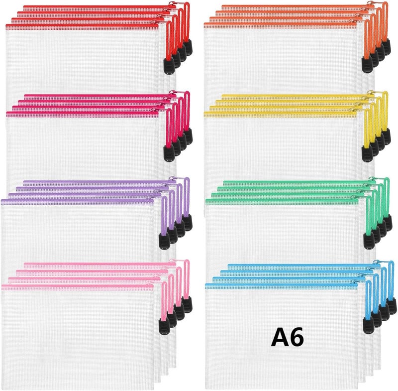 Jetec 32 Pcs Mesh Zipper Bags Toy Storage Bikini Organizer Bag Bolsas Para Guardar Trajes De Bano Waterproof Zipper Reusable Pouch Puzzle Multipurpose for Storage Office(Stylish Color,7.5 x 5 Inch) - Image 1